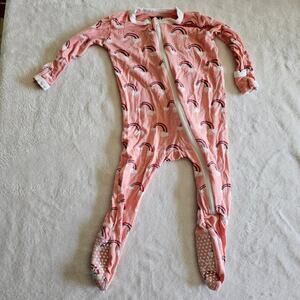 Kickee Pants 3-6m Viscose Bamboo Zippy Footie Pajamas Grip Feet Play